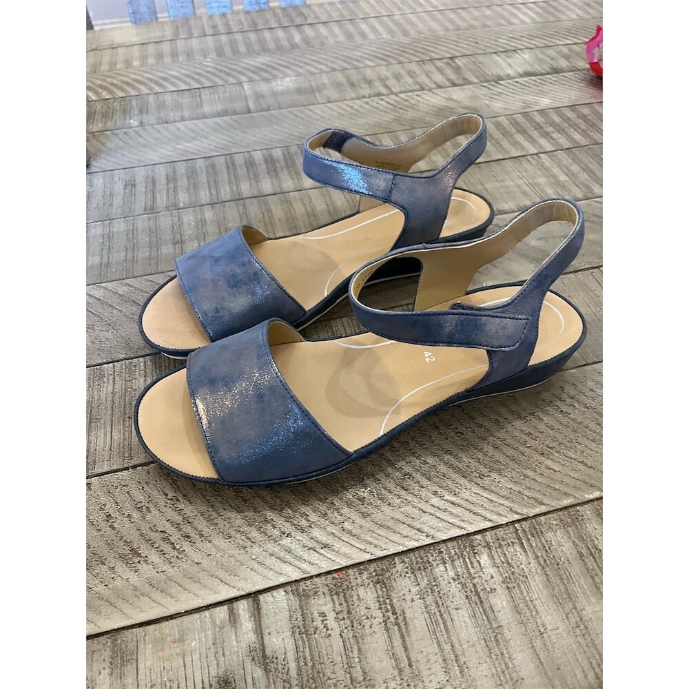 HighSoft Women's Slingback Comfort Sandals Blue Metallic Open Toe Size 9& 9.5 - Picture 3 of 6